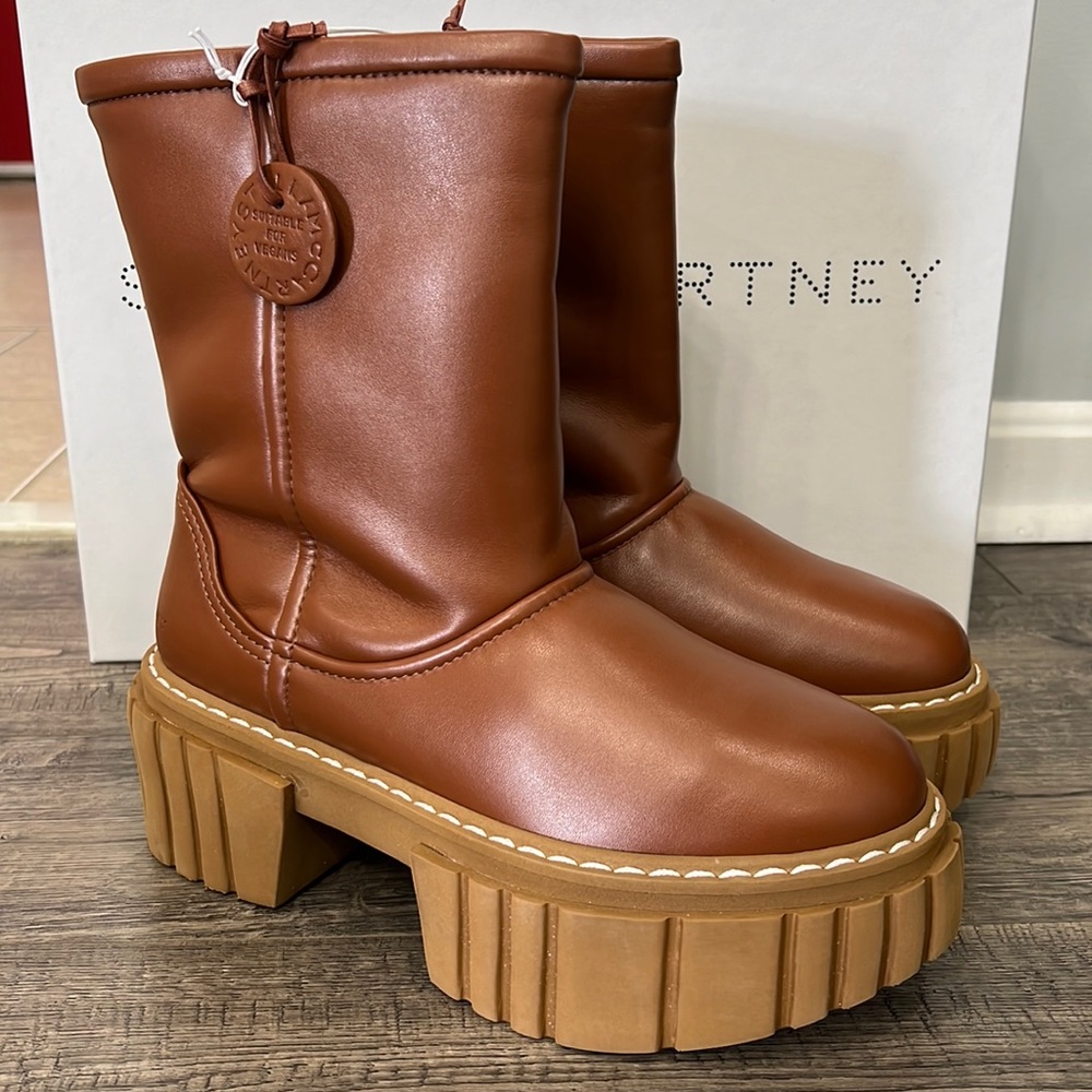 Stella McCartney Emilie Soft Eco Brandy Brown Boots Size 39/ 9